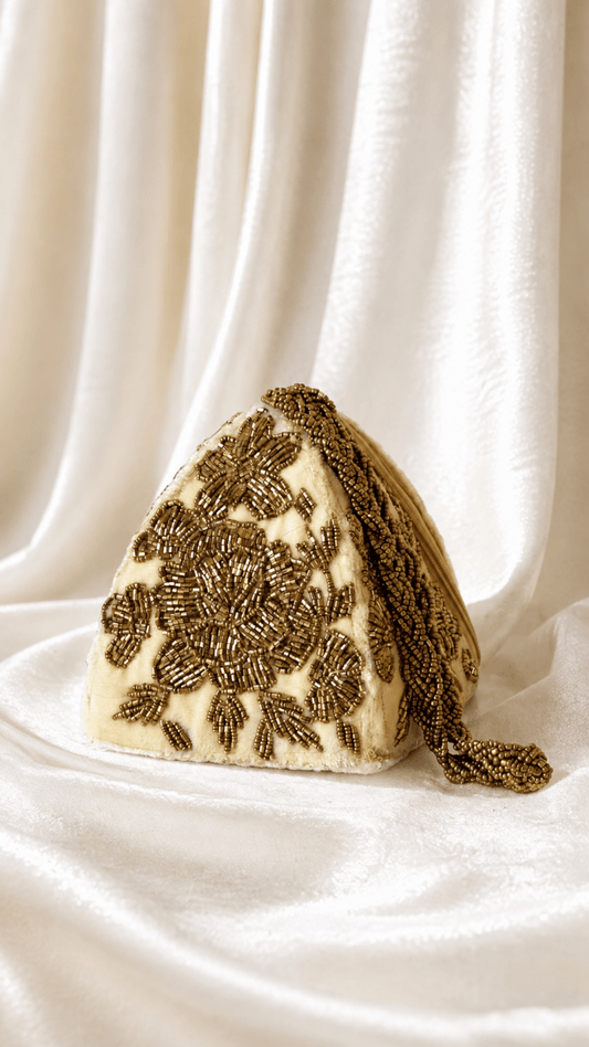 Gold potli clutch bag for girls - Amal Ayub