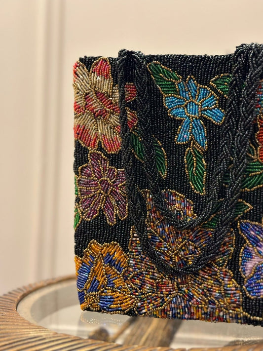 Handicraft Floral Handbag – Hand Embellished | Amal Ayub - Amal Ayub