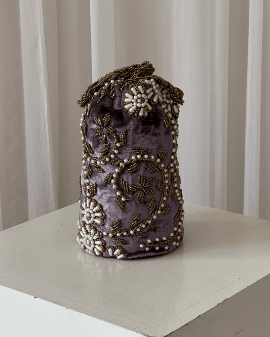 Mauve Hand embellished Potli hand embellished bag Amal Ayub 