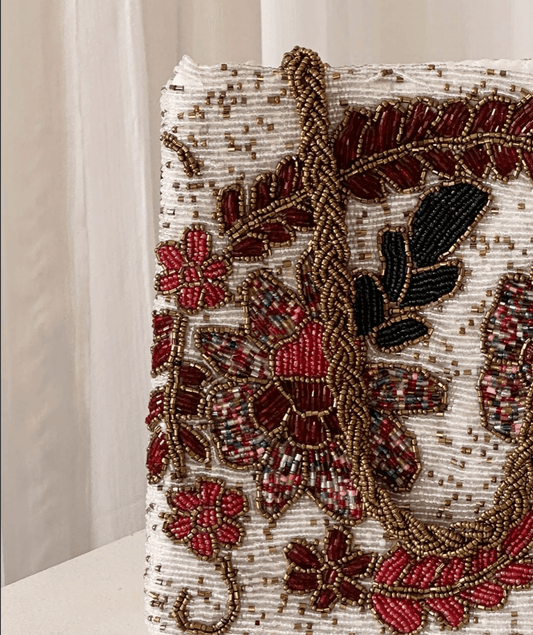Multicolour patchwork embellished bag hand embellished bag Amal Ayub 
