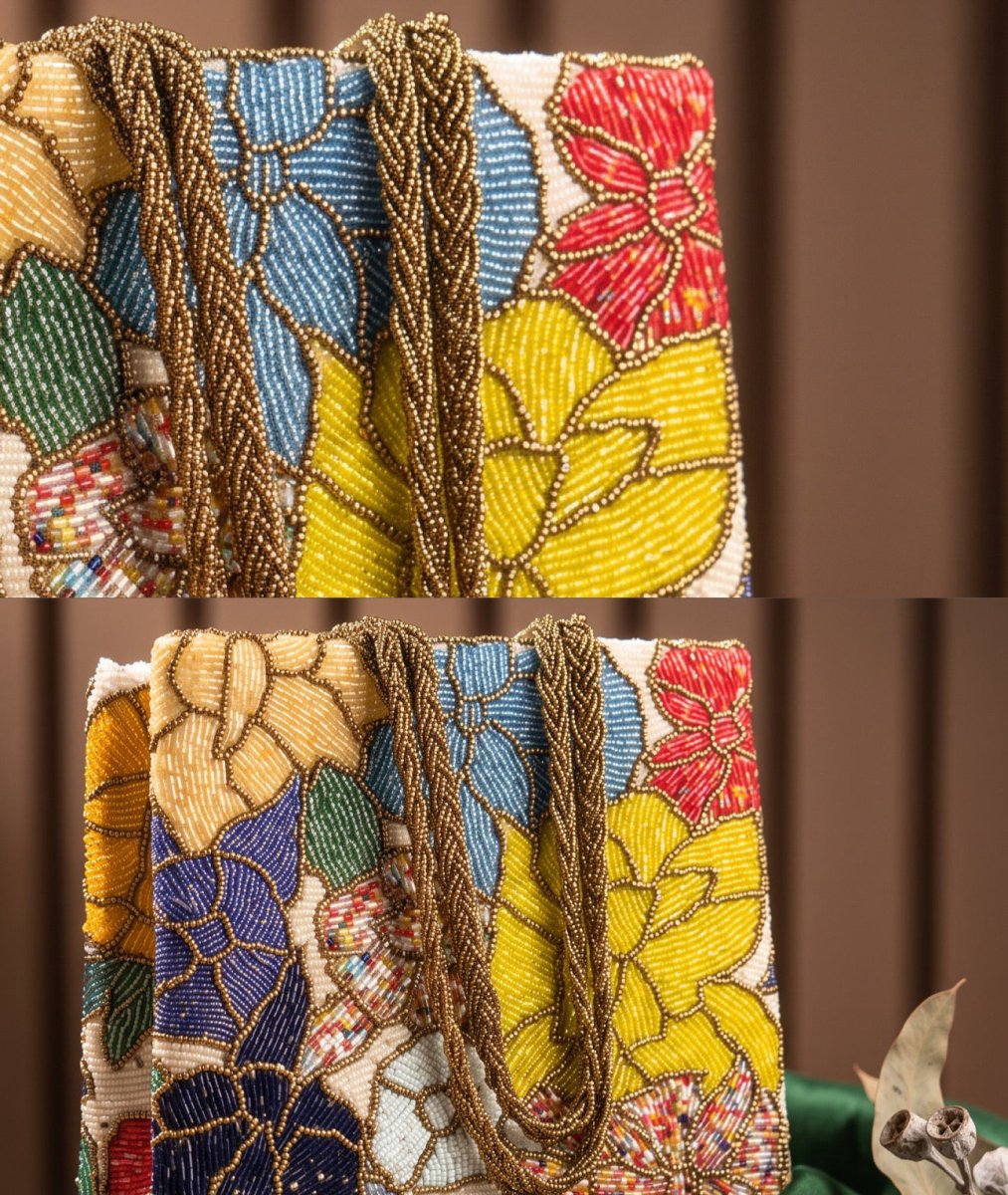 The Artisan Beaded Bloom handbag | Perfect for Weddings | Parties - Amal Ayub